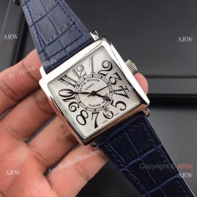 Franck Muller Geneve Master Square SS Blue Leather Copy Watch